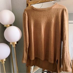 High Low Dark Tan Sweater Medium